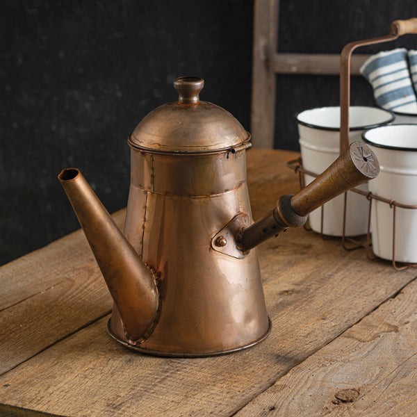Copper Finish Coffee Pot with Handle - D&J Farmhouse Collections