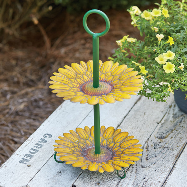 Sunflower Two-Tier Tray - D&J Farmhouse Collections