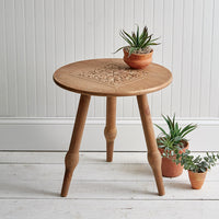 Mishka Carved Wood Stool - D&J Farmhouse Collections