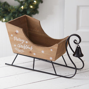 Tabletop Wooden Sleigh with Bell - D&J Farmhouse Collections