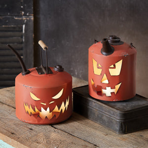 Carved Pumpkin Fuel Can Luminary