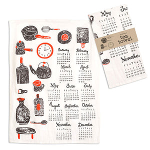 Kitchenware Calendar Tea Towel - Box of 4 - D&J Farmhouse Collections
