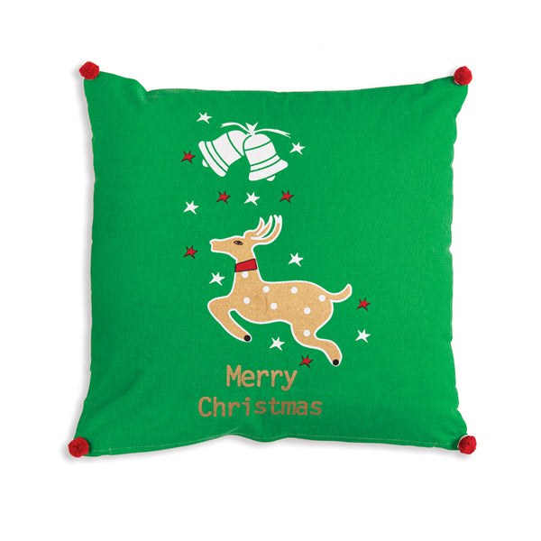 Merry Christmas Reindeer Cotton Throw Pillow - D&J Farmhouse Collections