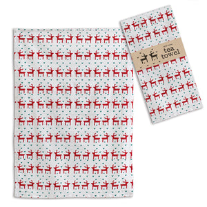 Reindeer Tea Towel - Box of 4 - D&J Farmhouse Collections