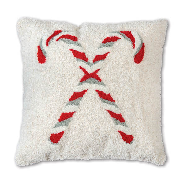 Candy Canes Hooked Cotton Pillow - D&J Farmhouse Collections