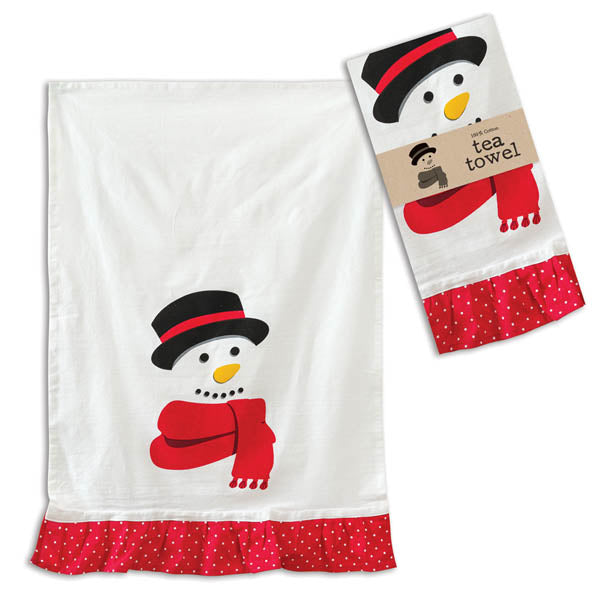 Jolly Snowman Tea Towel - Box of 4 - D&J Farmhouse Collections