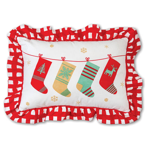 Holiday Stockings Cotton Throw Pillow - D&J Farmhouse Collections
