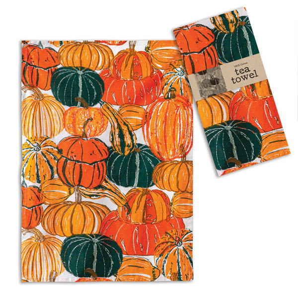 Pumpkins and Squash Tea Towel - Box of 4 - D&J Farmhouse Collections