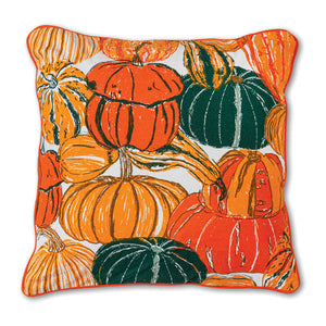 Pumpkins and Squash Cotton Throw Pillow - D&J Farmhouse Collections
