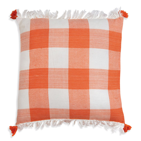 Orange Gingham Throw Pillow - D&J Farmhouse Collections
