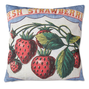 Fresh Strawberries Throw Pillow