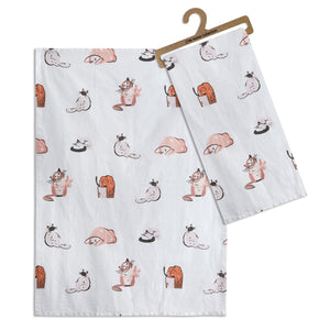 Feline Friends Tea Towel - Box of 4