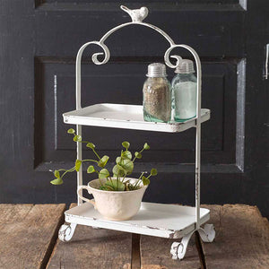 White Songbird Two-Tier Caddy - D&J Farmhouse Collections