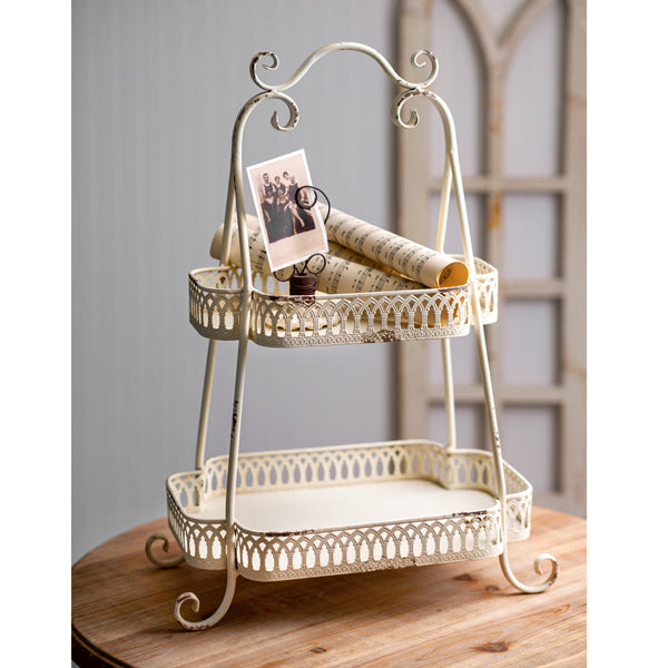 Two-Tier Chantilly Tray - D&J Farmhouse Collections