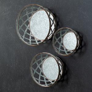 Set of Three Metal Woven Baskets - D&J Farmhouse Collections