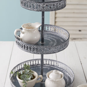 French Colonial Three-Tier Display Stand