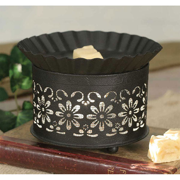 Short Round Wax Warmer - Daisy with Screen Insert - D&J Farmhouse Collections