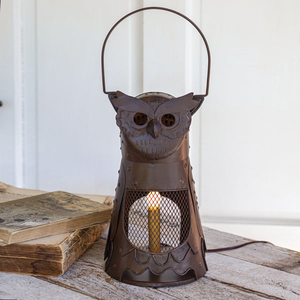 Owl Electric Candle Lantern - D&J Farmhouse Collections