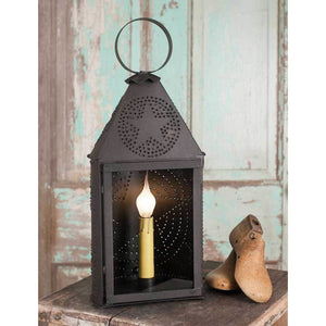 Small Half-Round Lantern with Punched Star - D&J Farmhouse Collections