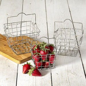 Set of Three Wire Gathering Baskets - D&J Farmhouse Collections