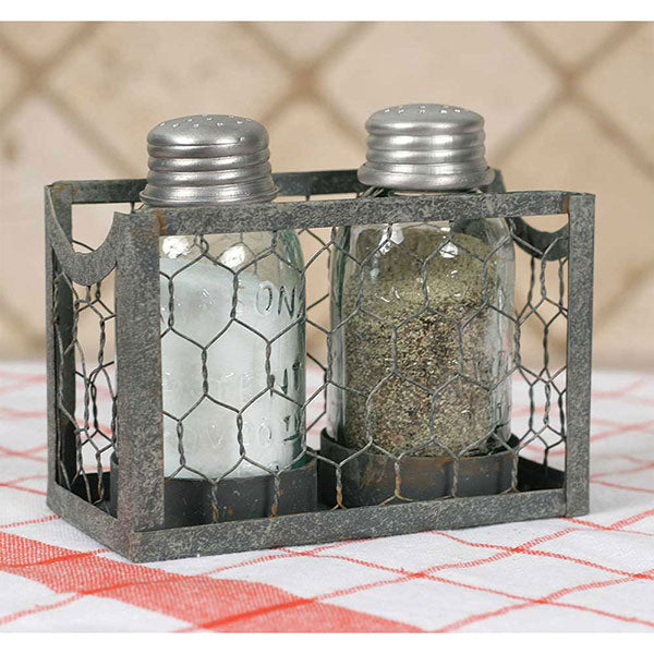 Chicken Wire Salt and Pepper Caddy - Box of 2 - D&J Farmhouse Collections
