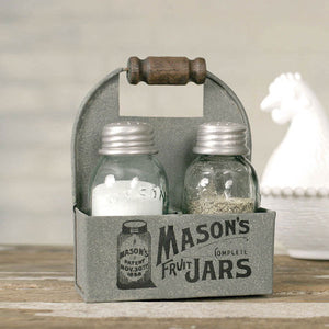 Masons Jars Box Salt and Pepper Caddy - Box of 2