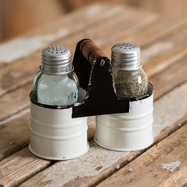 Salt and Pepper Can Caddy - White - Box of 2 - D&J Farmhouse Collections