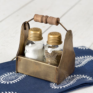 Tiny Toolbox Salt and Pepper Caddy - Antique Brass - Box of 2 - D&J Farmhouse Collections