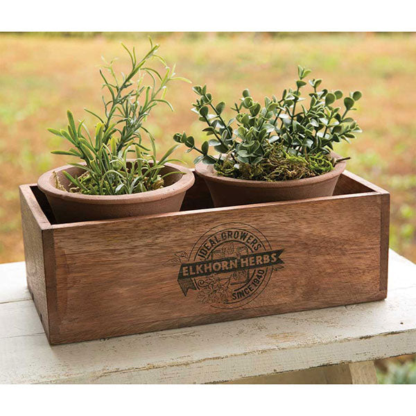 Elkhorn Herbs Planter with Two Pots - D&J Farmhouse Collections